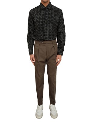 Pantaloni Chiaia Berwich in twill di cotone verdi in UOMO