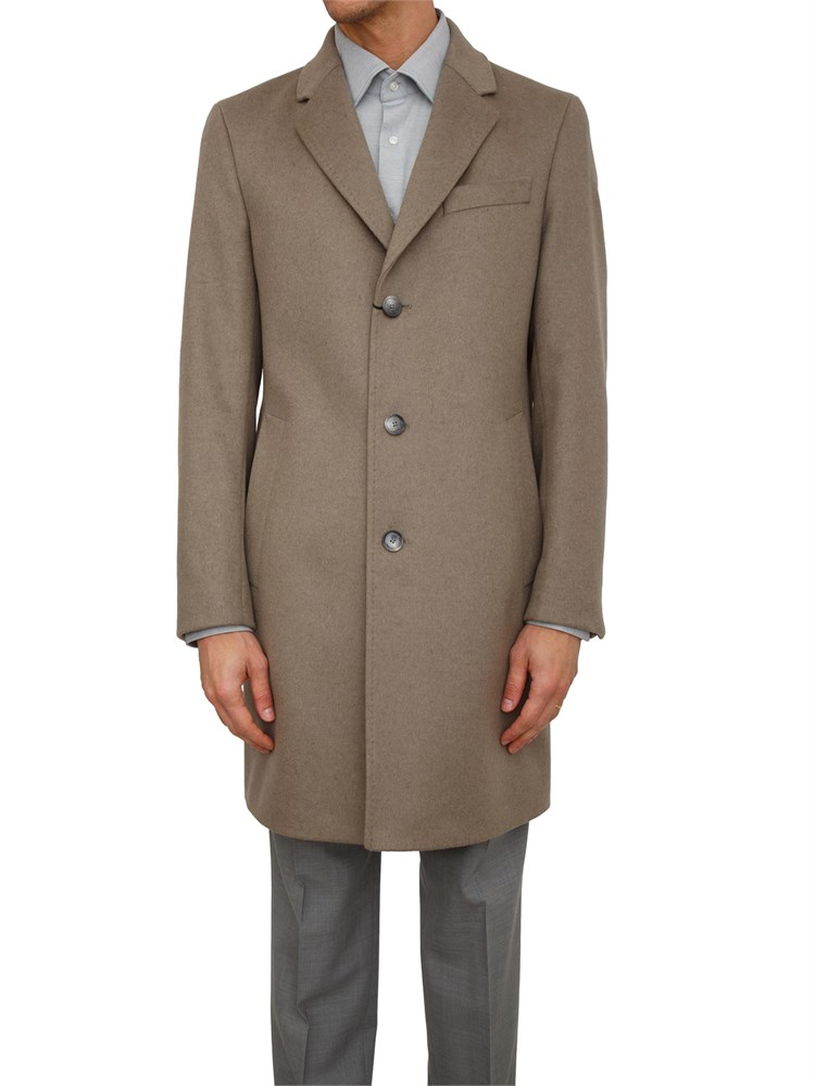 Cappotto Boss uomo in cashmere e lana verde