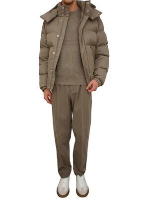 Giubbotto Boss uomo in tessuto verde micro logo in UOMO