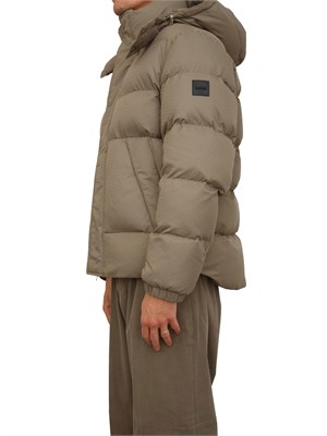 Giubbotto Boss uomo in tessuto verde micro logo in UOMO