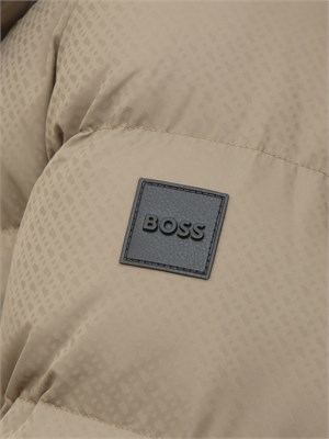 Giubbotto Boss uomo in tessuto verde micro logo in UOMO