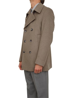 Cappotto doppiopetto Boss uomo in cashmere e lana verde in UOMO