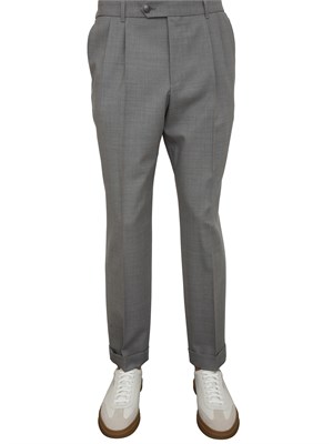 Pantaloni Boss uomo in lana vergine grigi in UOMO