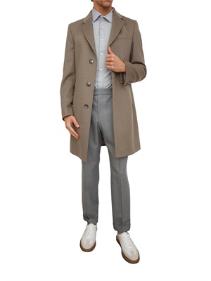 Pantaloni Boss uomo in lana vergine grigi in UOMO