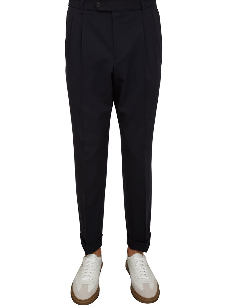 Pantaloni Boss uomo in lana vergine blu