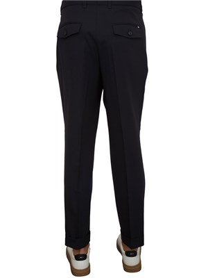 Pantaloni Boss uomo in lana vergine blu in UOMO