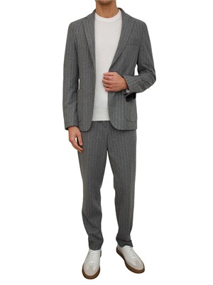 Pantaloni BOSS Uomo in lana gessata grigia in UOMO