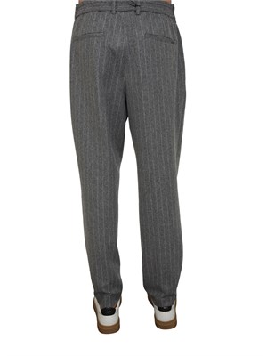 Pantaloni BOSS Uomo in lana gessata grigia in UOMO