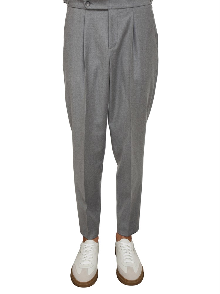 Pantaloni Boss uomo in lana vergine grigi