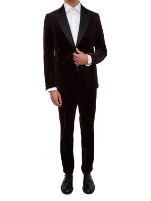 Giacca smoking Boss uomo in velluto marrone in UOMO