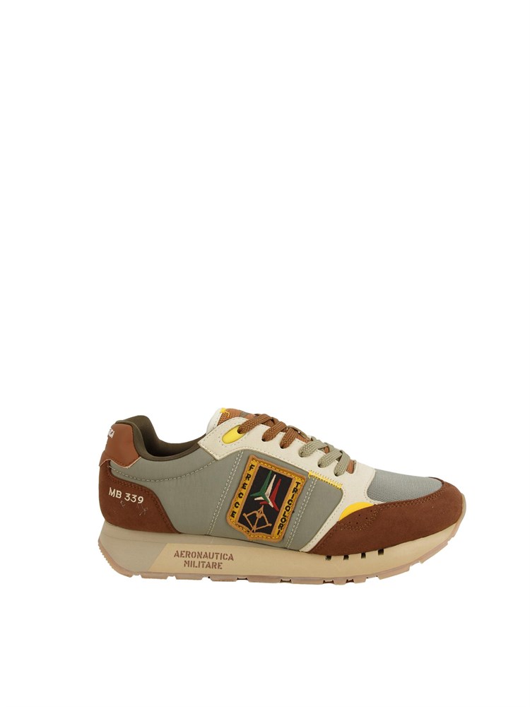 Sneaker uomo Aeronautica Militare in ecopelle verde