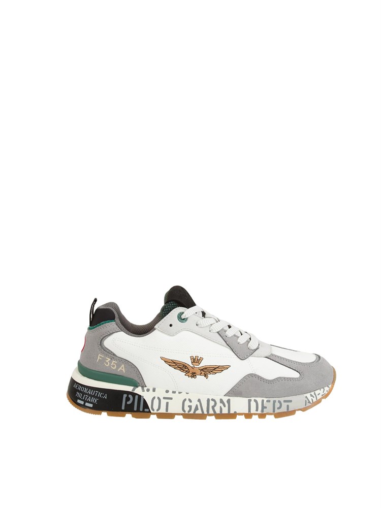 Sneaker uomo Aeronautica Militare in ecopelle bianca