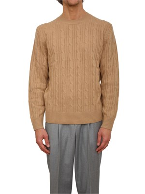 Maglia Boss uomo a trecce in cashmere e lana cammello in UOMO