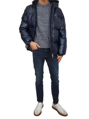 Maglia Boss uomo in lana vergine blu in UOMO