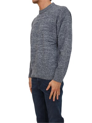 Maglia Boss uomo in lana vergine blu in UOMO