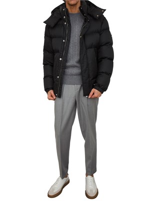 Maglia Boss uomo a trecce in cashmere e lana grigio in UOMO