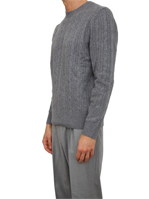 Maglia Boss uomo a trecce in cashmere e lana grigio in UOMO