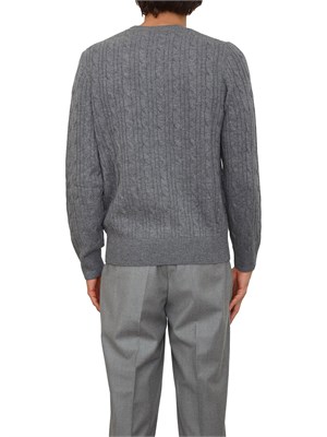 Maglia Boss uomo a trecce in cashmere e lana grigio in UOMO