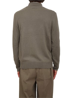 Maglia collo mezza zip Boss uomo in cashmere e lana verde in UOMO
