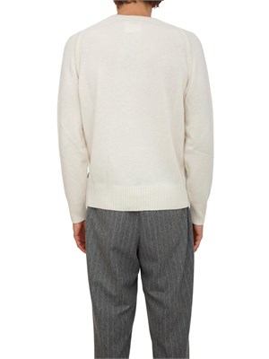 Maglia girocollo Boss uomo in cashmere bianco in UOMO