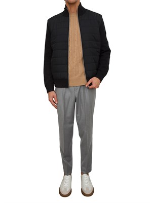 Giubbino Boss uomo in lana e cotone nero in UOMO