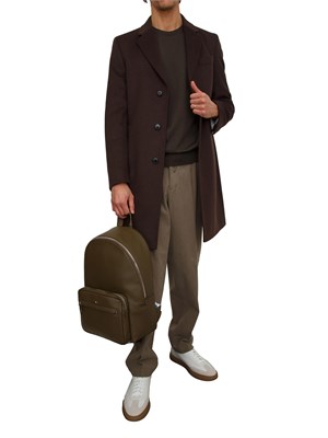 Maglia Boss uomo in lana vergine marrone in UOMO