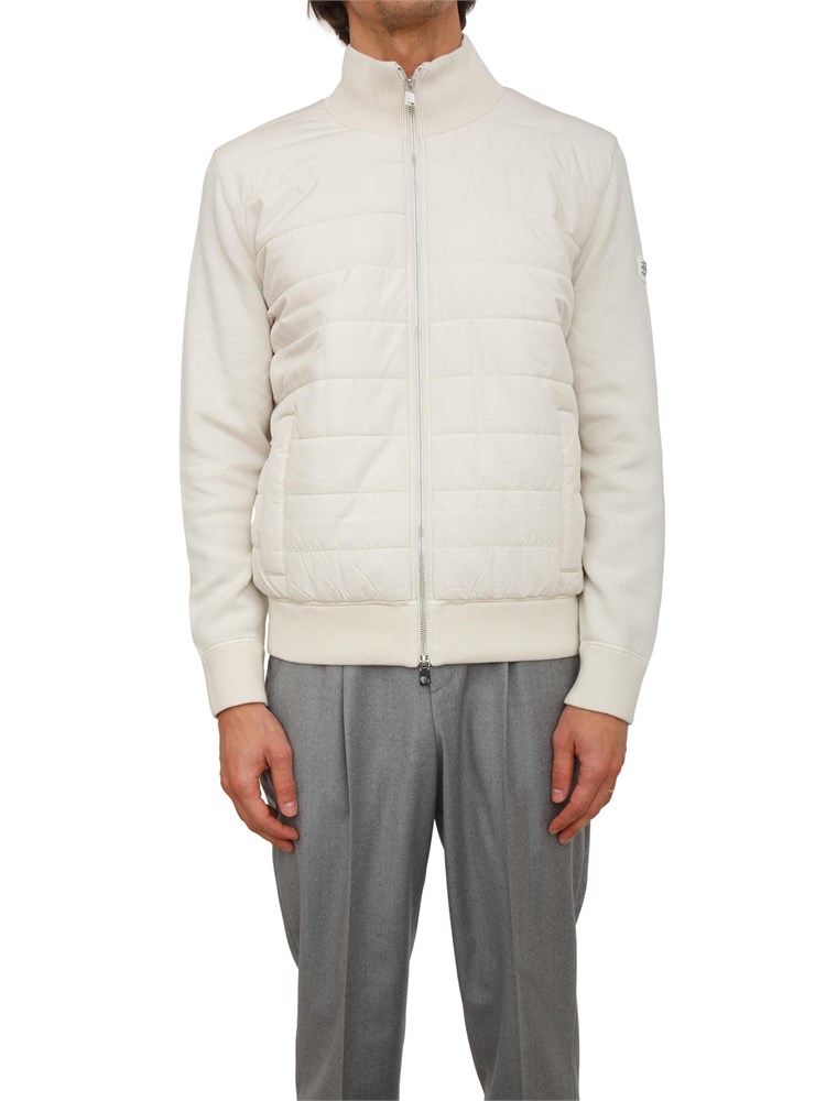 Giubbino Boss uomo in lana e cotone avorio