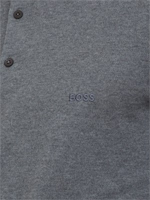 Polo maglia Boss uomo in lana vergine grigia in UOMO