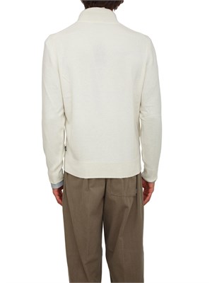 Maglia Boss uomo mezza zip in cashmere e lana bianco in UOMO