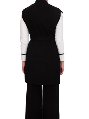 Gilet donna Abete Max Mara in viscosa punto tessuto nero in DONNA