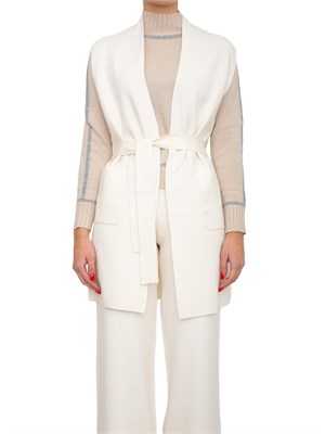 Gilet donna Abete Max Mara in viscosa punto tessuto bianco in DONNA