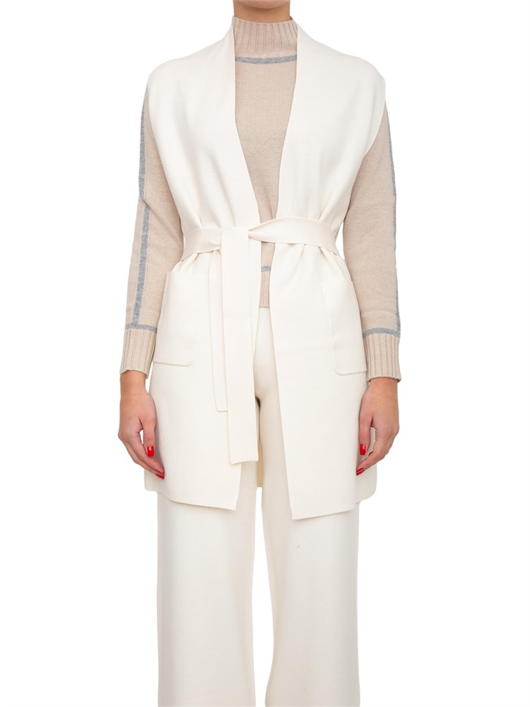 Gilet donna Abete Max Mara in viscosa punto tessuto bianco