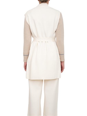 Gilet donna Abete Max Mara in viscosa punto tessuto bianco in DONNA