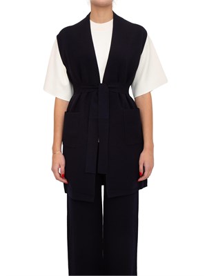 Gilet donna Abete Max Mara in viscosa punto tessuto blu in DONNA