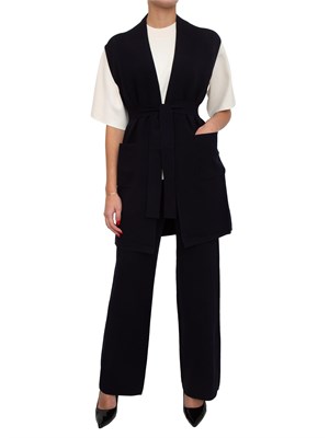 Gilet donna Abete Max Mara in viscosa punto tessuto blu in DONNA