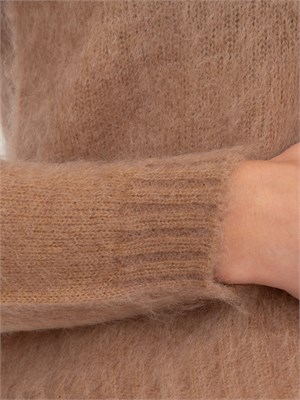 Maglia girocollo Aceto Max Mara in filato cardato di misto mohair cammello in DONNA