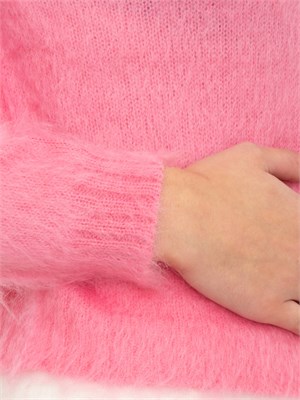 Maglia girocollo Aceto Max Mara in filato cardato di misto mohair rosa in DONNA