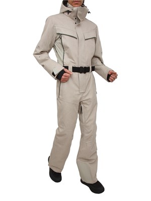 Tuta da sci Boss uomo in tessuto idrorepellente beige a spina di pesce in UOMO
