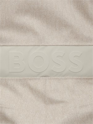 Tuta da sci Boss uomo in tessuto idrorepellente beige a spina di pesce in UOMO