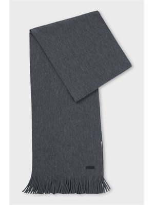 Sciarpa Boss uomo in lana grigia lavorazione Raschel in UOMO