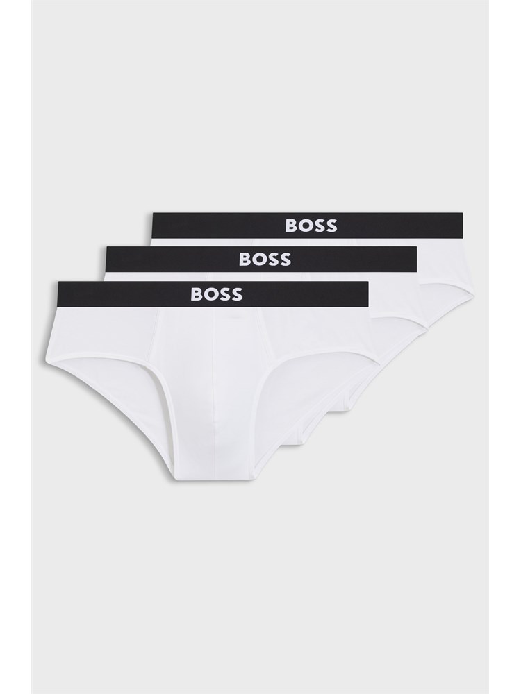 Set 3 slip bianchi Boss uomo in cotone elasticizzato