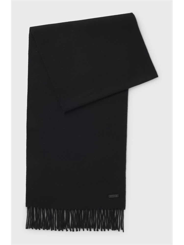 Sciarpa Boss uomo in calda lana nera