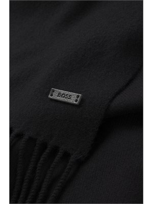 Sciarpa Boss uomo in calda lana nera in UOMO