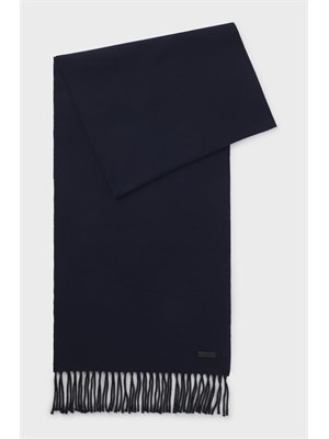 Sciarpa Boss uomo in calda lana blu in UOMO