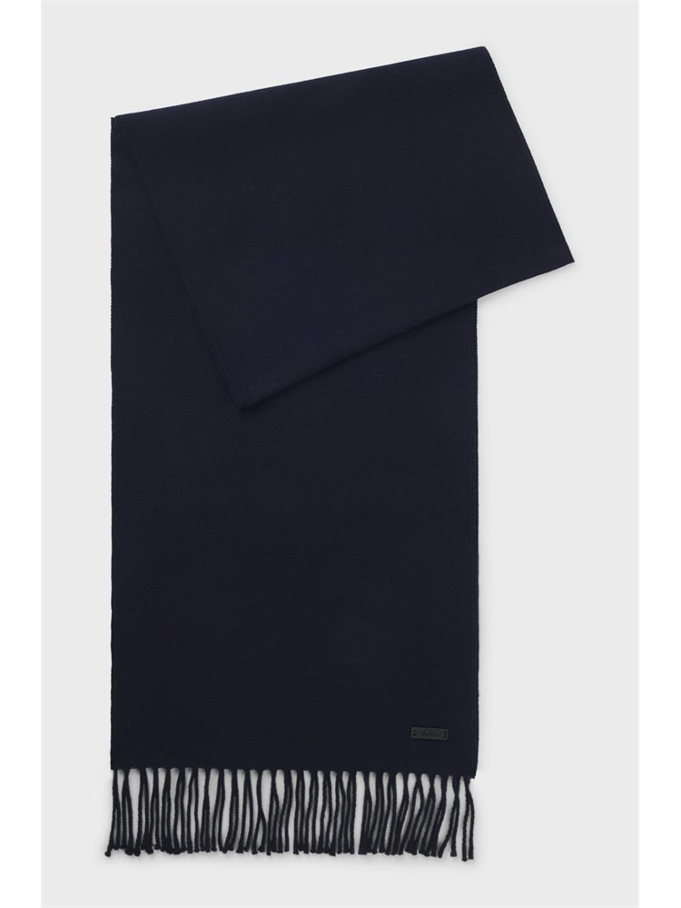 Sciarpa Boss uomo in calda lana blu