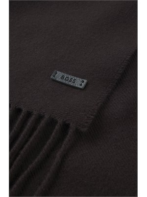 Sciarpa Boss uomo in calda lana marrone in UOMO