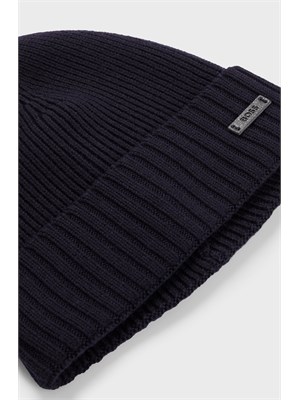 Berretto Boss uomo in lana vergine blu in UOMO