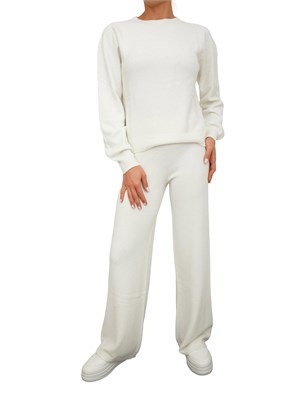 Pantalone palazzo Hinnominate donna in misto viscosa panna con paillettes in DONNA