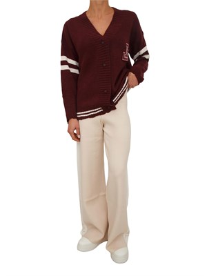 Cardigan college Hinnominate donna in lana e viscosa bordeaux in DONNA