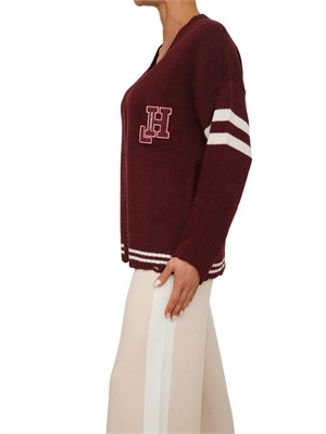 Cardigan college Hinnominate donna in lana e viscosa bordeaux in DONNA